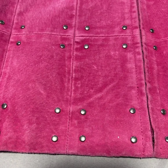 Escapade Studded Suede Knit Pink Jacket Sweater Size M - Picture 11 of 15